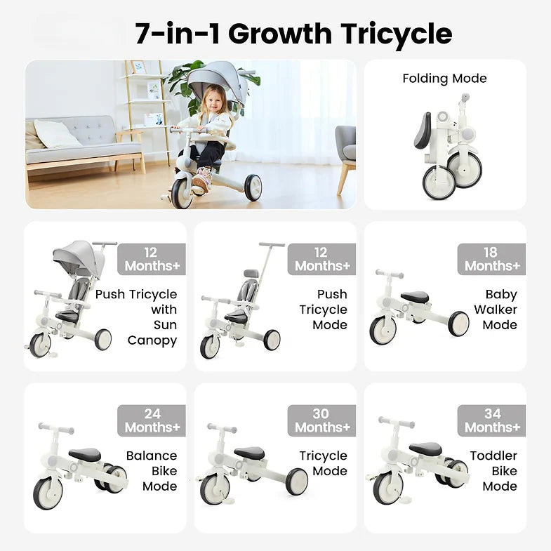 🎁Hot Sale 50% OFF🎉7-in-1 Grow-with-Me Toddler Tricycle